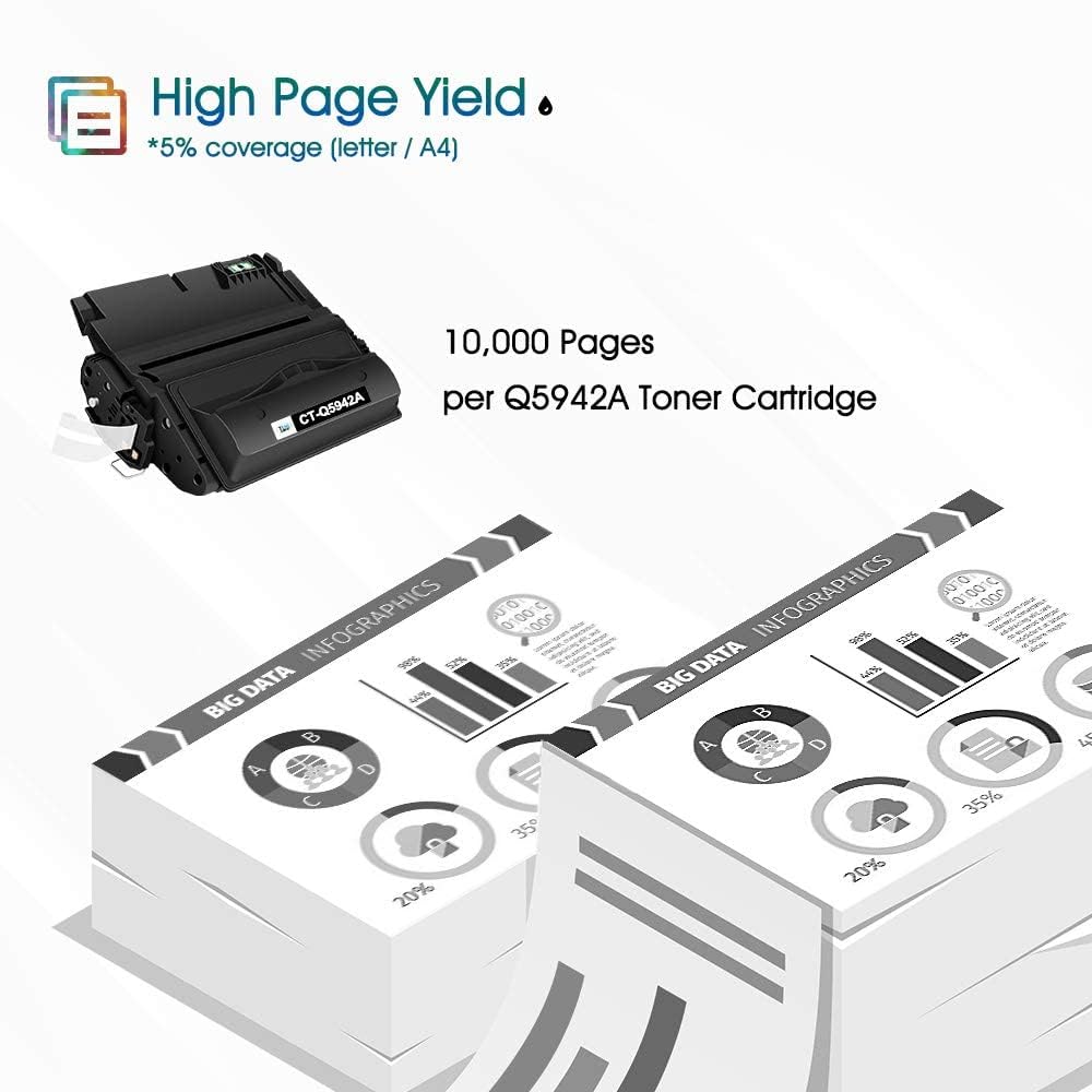 Q5942A 42A Black Toner Cartridge 1-Pack for HP 42X Q5942X Q1338A Q1338X (additional view 2)