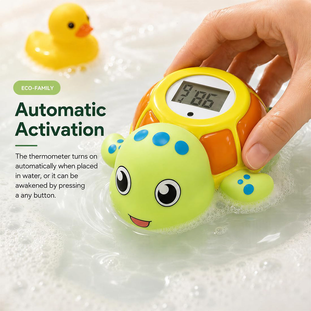 Sea Turtle Water Proof Baby Bath Thermometer Used for Infant Baby Bath - green view 4