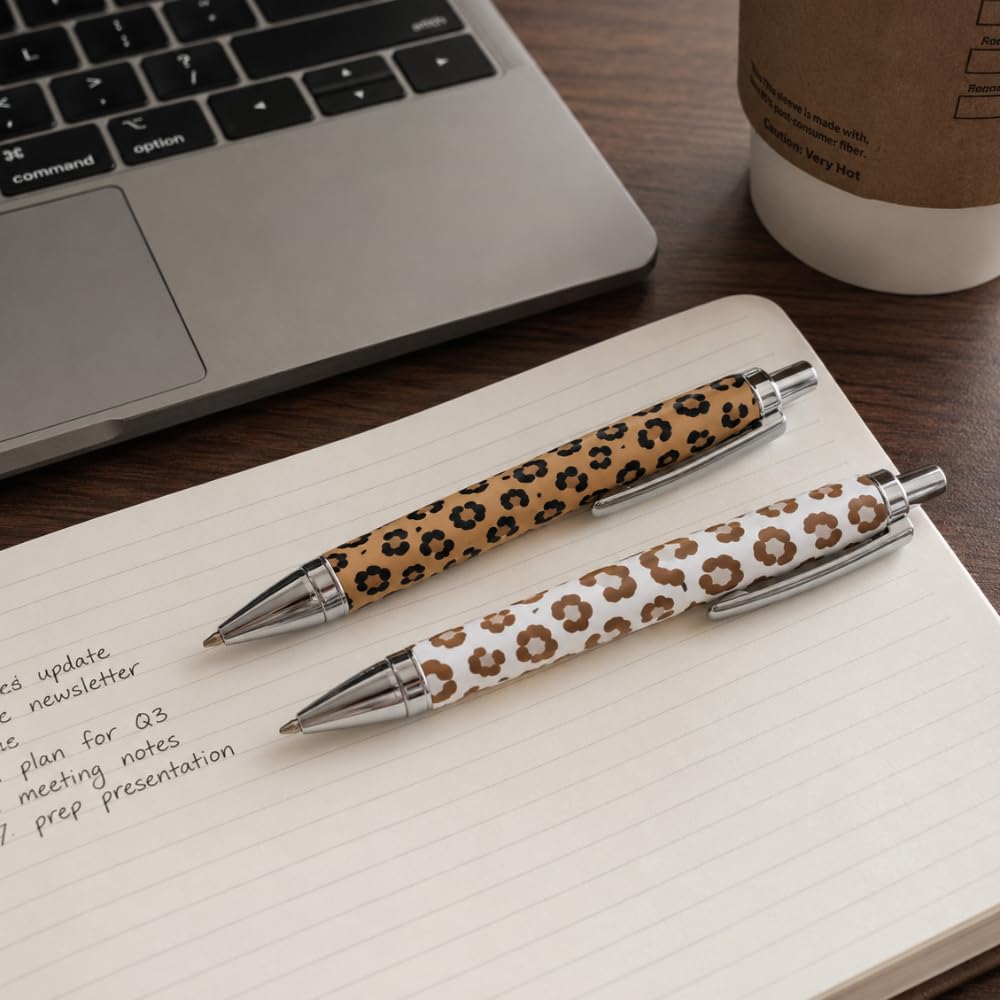 YJ PREMIUMS 6PC Ballpoint Pens - Cheetah view 2