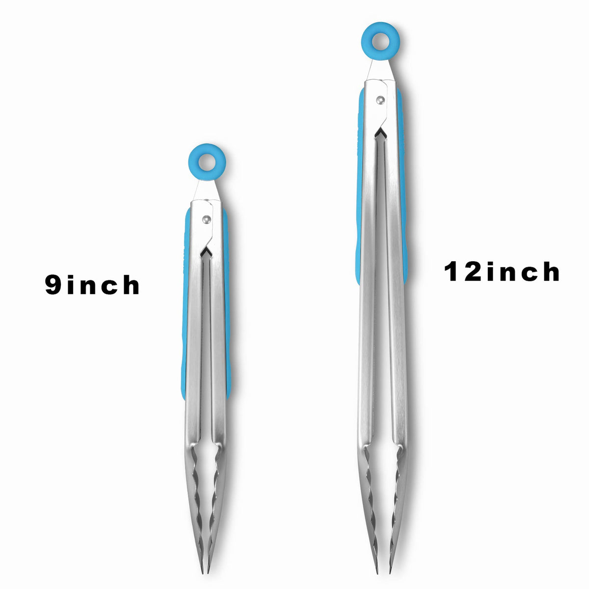 ALLWIN-HOUSEWARE W Premium 304 Stainless Steel Tongs Set – 12" Grill Tongs & 9" Cooking Tongs, Heat Resistant up to (Pack of 2)