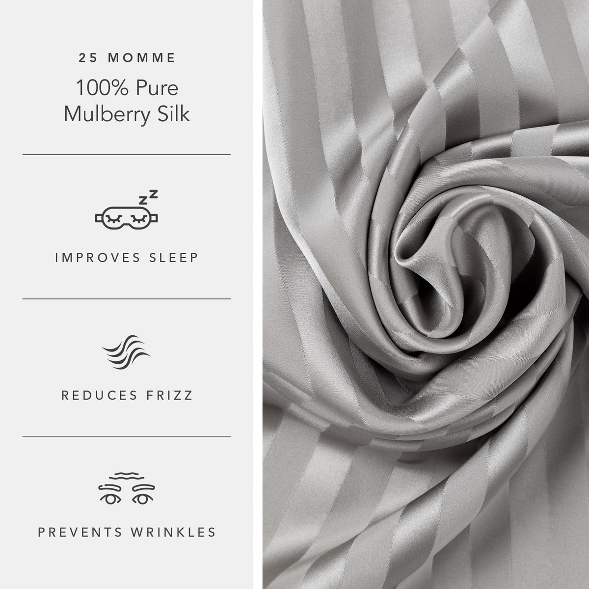 Fishers Finery 25mm 100% Pure Mulberry Silk Pillowcase