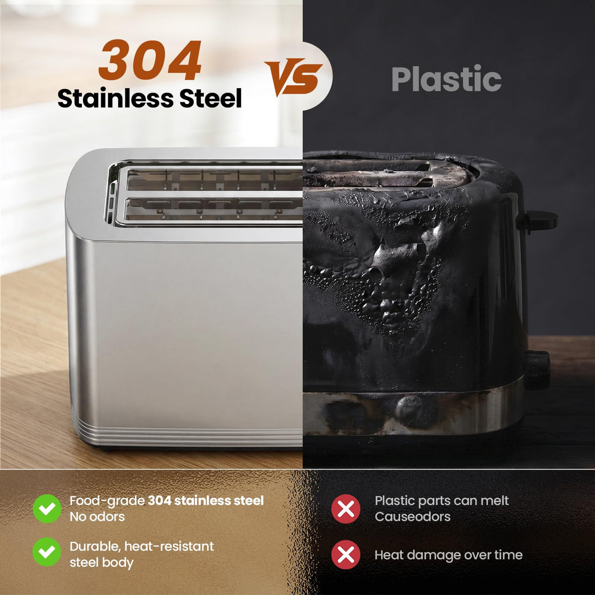 Toaster 2 Slice Touch Screen, Smart Toaster Wide Slot, Full Stainless Steel (additional view 6)