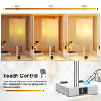 aooshine Bedside Table Lamp Touch Control - White & Silver 1 / 14.0in view 1
