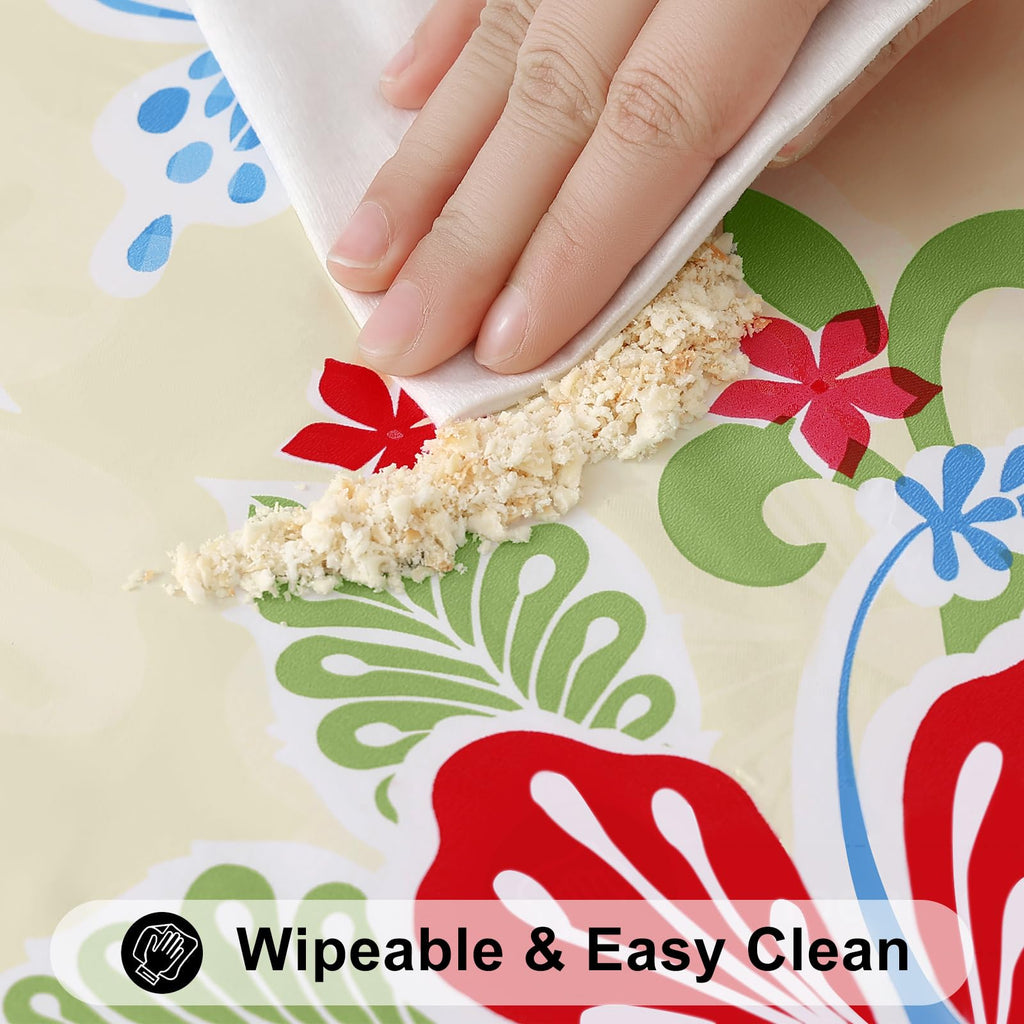 Smiry Rectangle Table Cloth, Waterproof Plastic Table Cover - Light Yellow / 48" x 24" (Rectangular) view 3