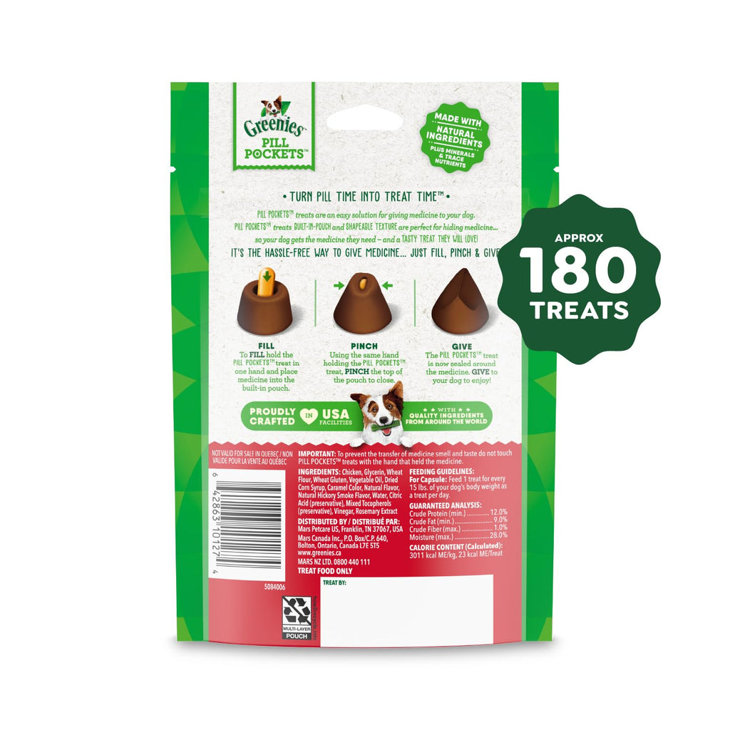 Greenies Pill Pockets Large Size Dog Treats, Hickory Smoke, 7.9 oz, 6-Pack (FBA_10100653)