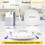 Ensenior 12 Pack 4 Inch LED Recessed Ceiling Light, 5CCT, 750LM 9W 120V (4I-5CCT-12PACK)