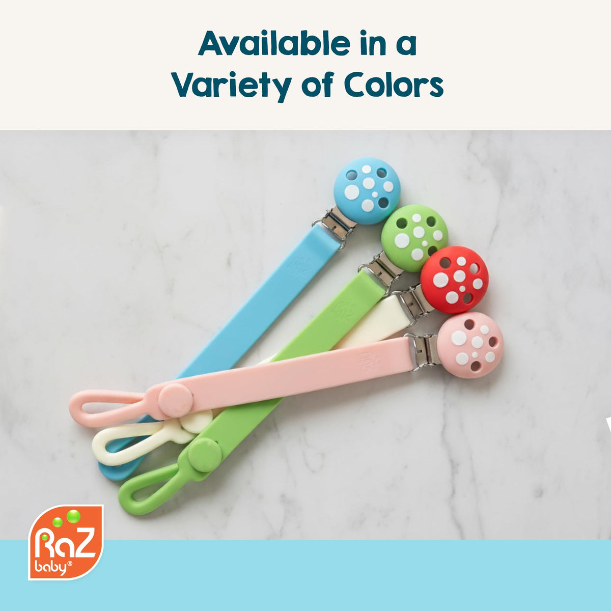 RaZbaby Chompy Silicone Pacifier Holder Clip - view 9