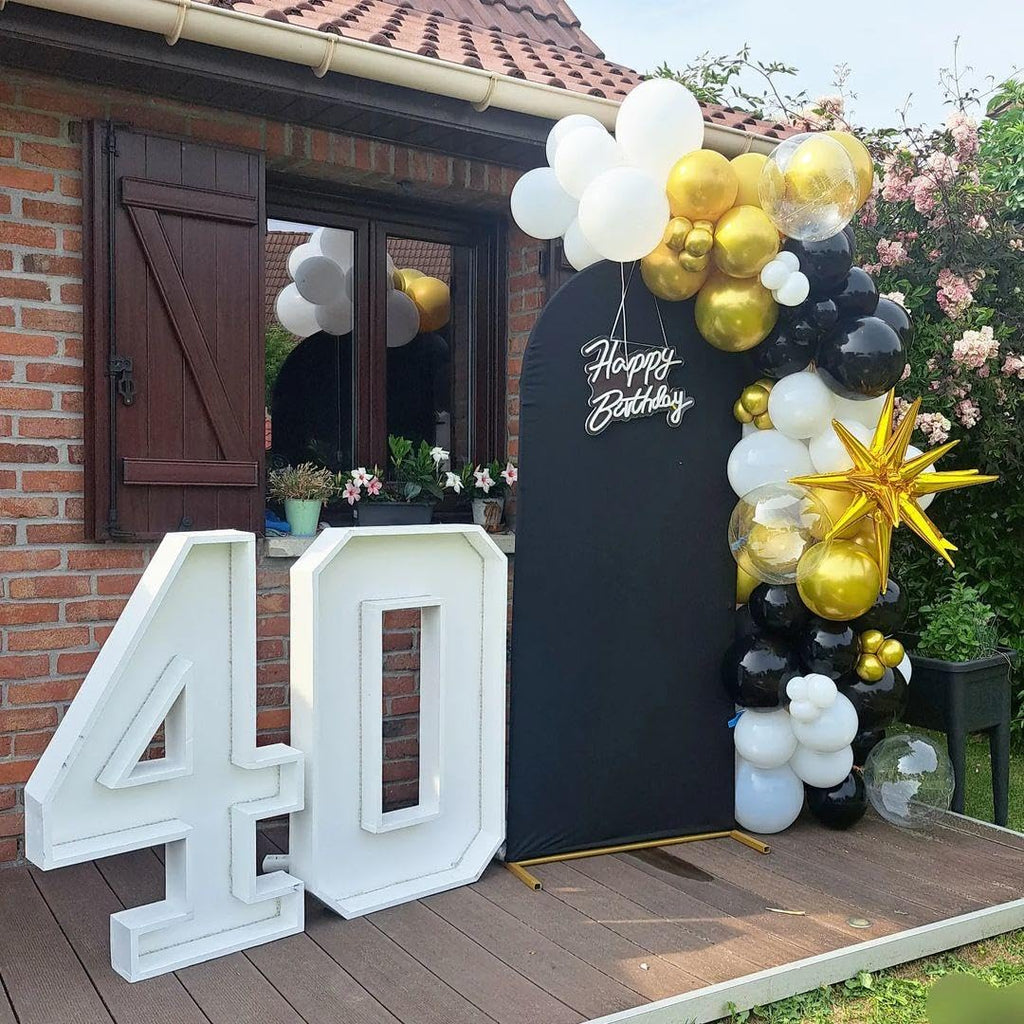 ADOINBY Balloons Arch Kit - Gold and Black White view 4