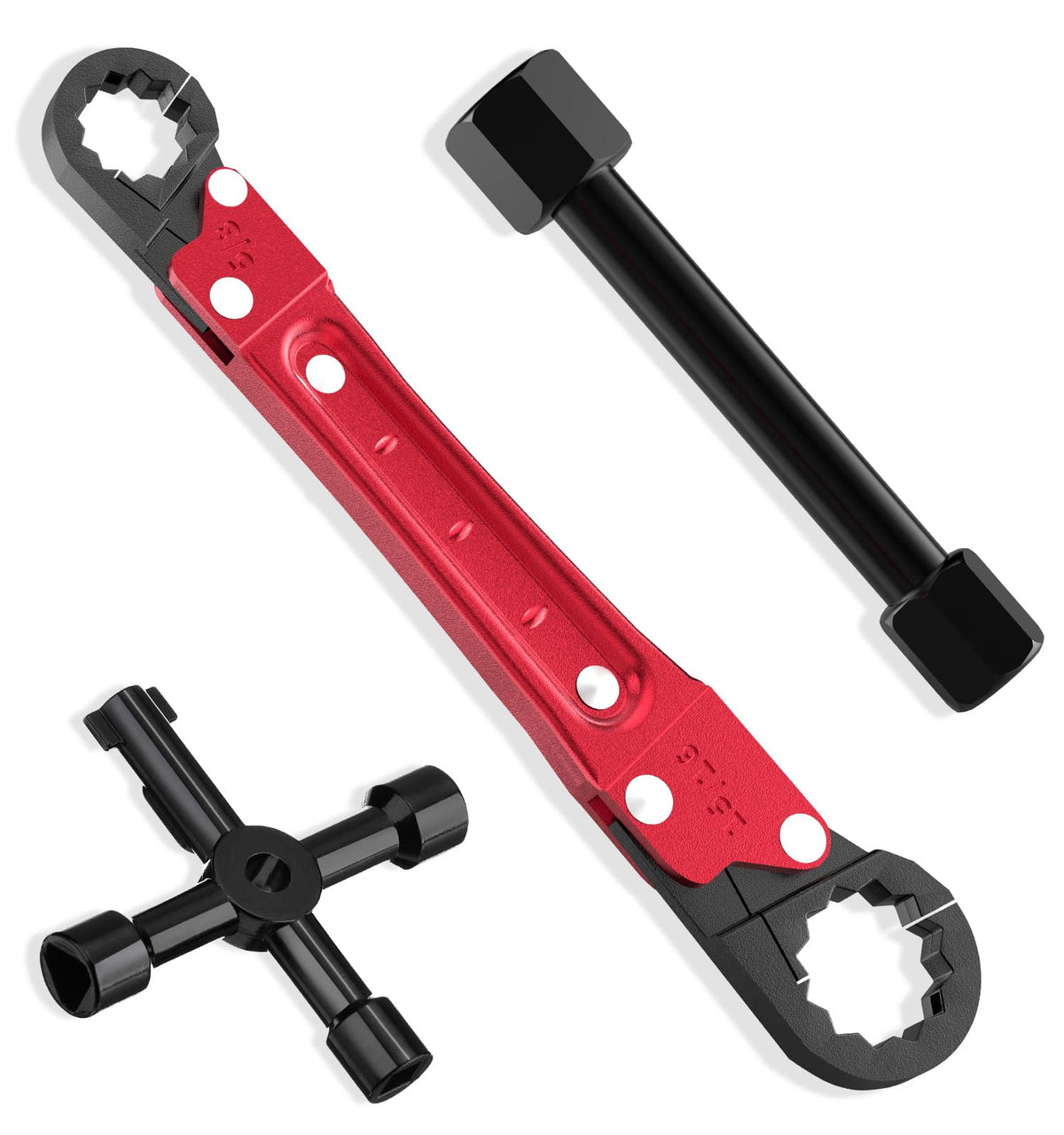LAISGOO Angle Stop Wrench Kit, 3-Piece Plumbing Tool Set with Compression Sleeve Puller &