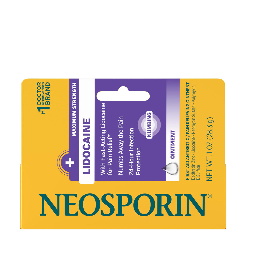 Neosporin + Lidocaine Pain Relief Triple Antibiotic Ointment, – 1 oz