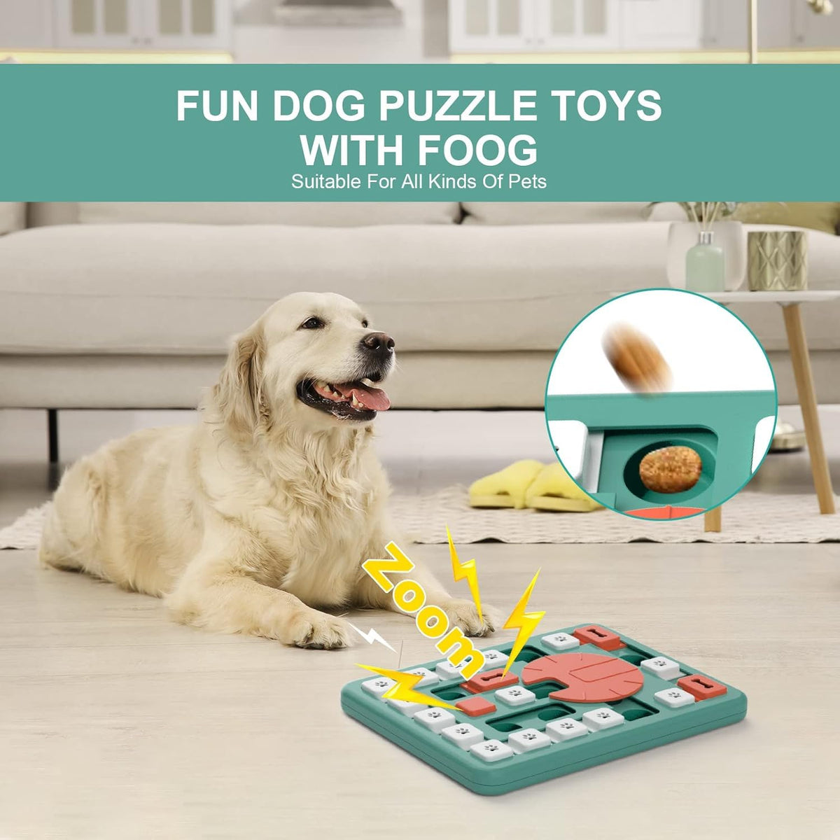 PETSTA Dog Puzzle Toys, Treat Dispensing Dog Enrichment Toys for IQ Training and Brain Stimulation, Interactive