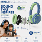 Kids Bluetooth Headphones Wireless Over-Ear,68Hrs,Volume Limit 85/94dB - Deep Blue view 7