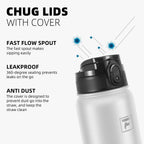 Fanhaw Stainless Steel Water Bottle with Chug Lid - White Black / 20 Ounces view 3