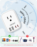 LENCENT Travel Plug Adapter - Type A-17.5W-Japan view 4