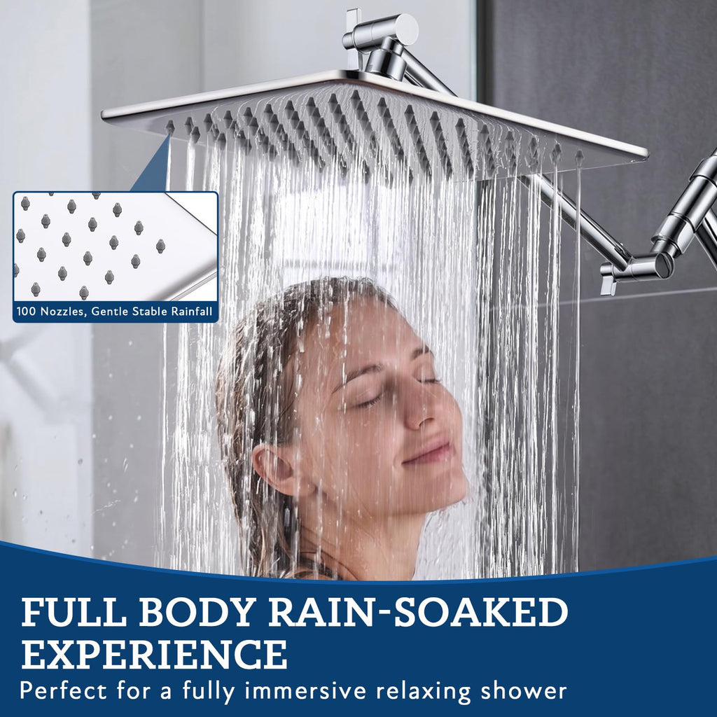 G-Promise Inch All Metal Rain Shower Head with Handheld