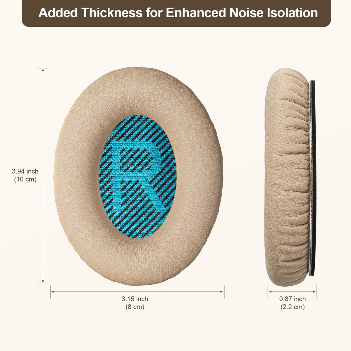 Aurivor Replacement Ear Pads for Bose QuietComfort QC35 QC25 QC15 QC2 Headphones - Beige view 4