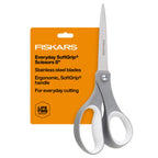 Fiskars 8" SoftGrip Everyday All Purpose Scissors, Office & Crafts, Grey