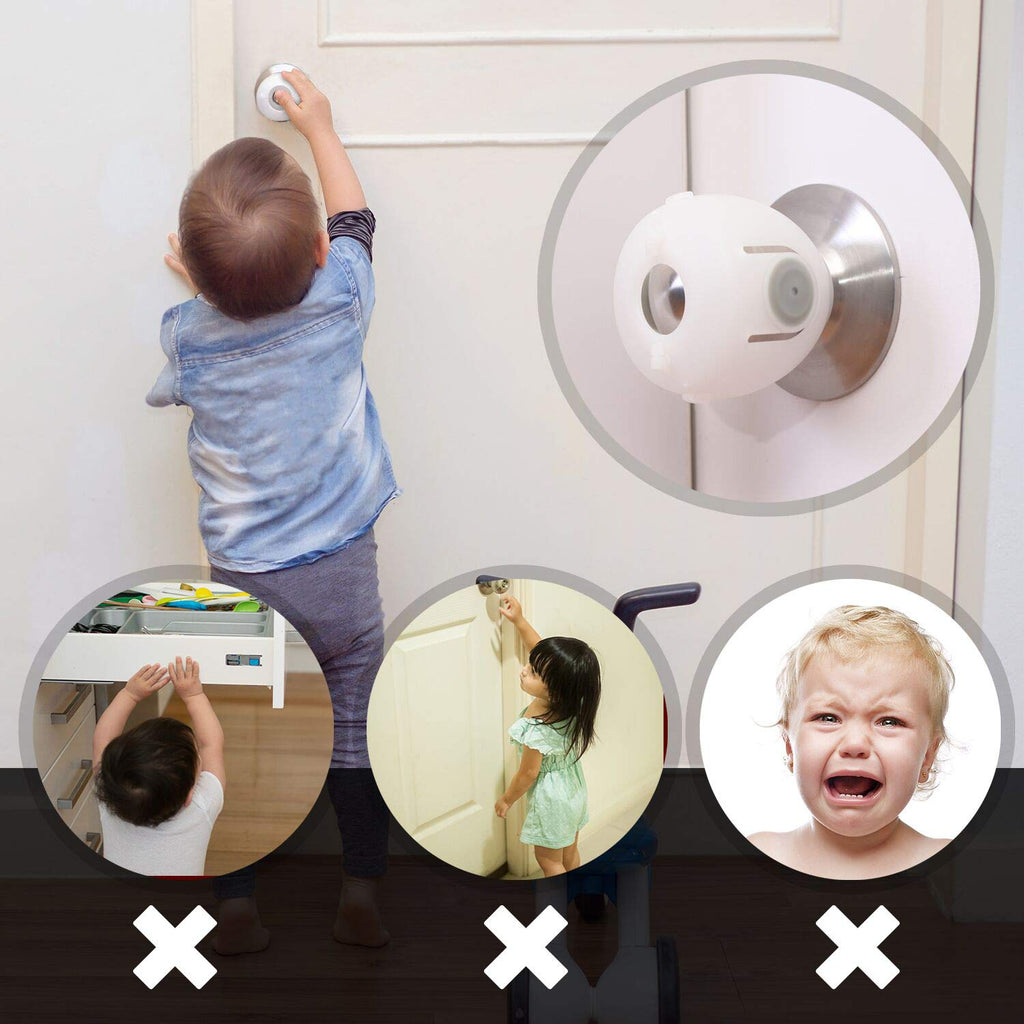 Mom's Choice Gold Awards Winner - EUDEMON 4 Pack Baby Safety Door Knob Covers Door Knob (additional view 5)