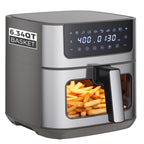 OLIXIS 6.34QT Air Fryer with Window, 8 Food Presets with 400°F Max Heat, 90-Min Timer, Nonstick Dishwasher-Safe Basket