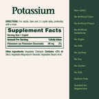 Nature's Bounty Potassium 99mg, 1 Per Day, 100 Vegetarian Caplets