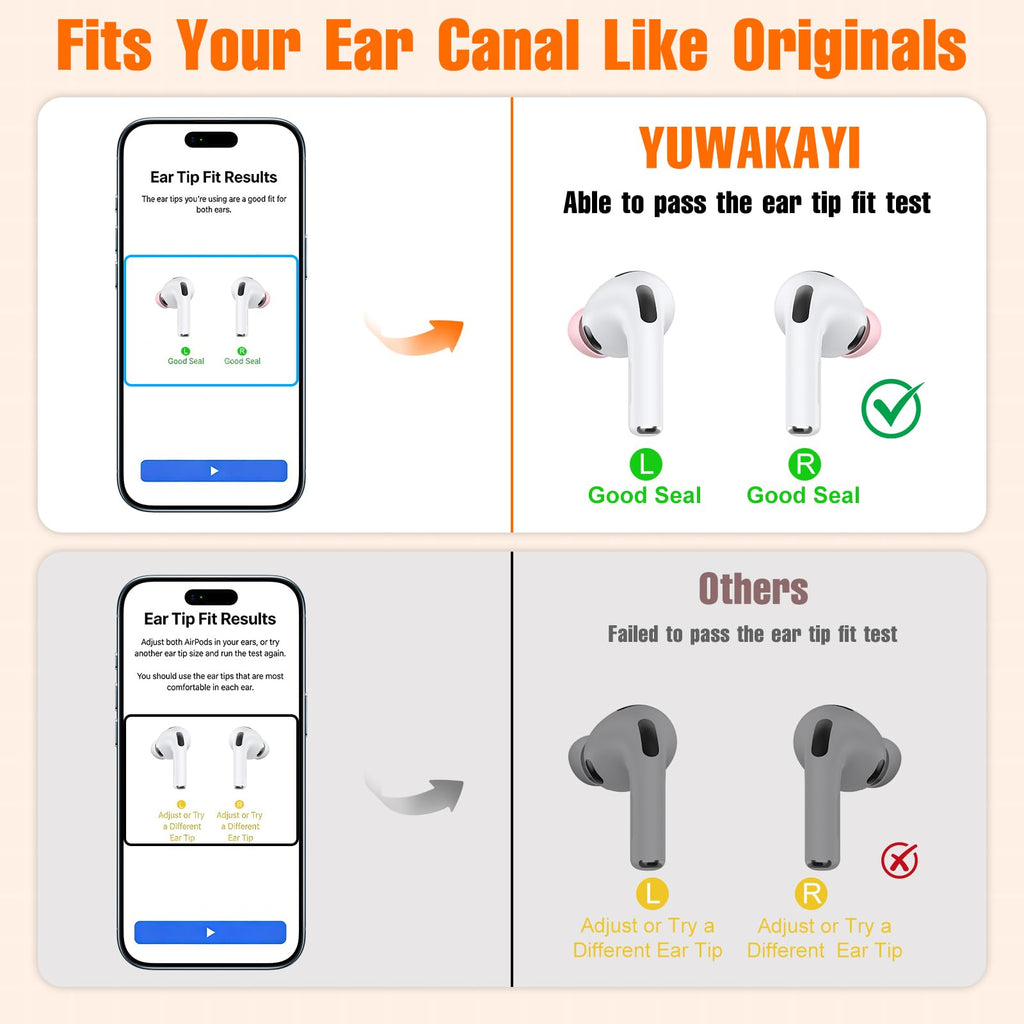 Ear Tips Replacement for AirPod Pro 3 (5 Pairs,XXS/XS/S/M/L,Pink) (additional view 4)
