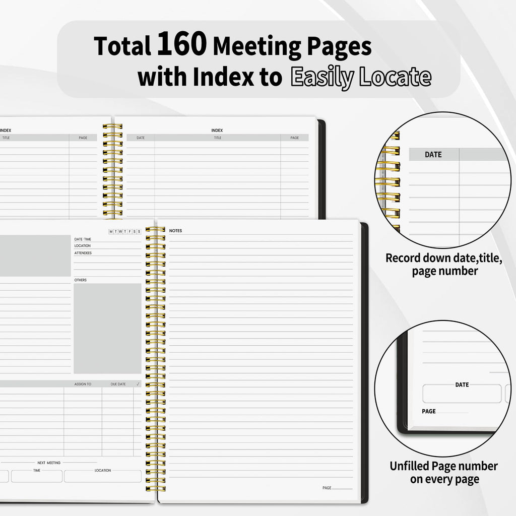SUNEE Half Meeting Half Note - Professional Notebook for Work