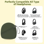 Headphone Case Compatible with JBL/Beats/Sony/BERIBES/SoundCore/TOZO/KVIDIO/JLab/Bose, Ultra-Thin Headphone Bag Travel Carrying Universal - Dark Green view 2