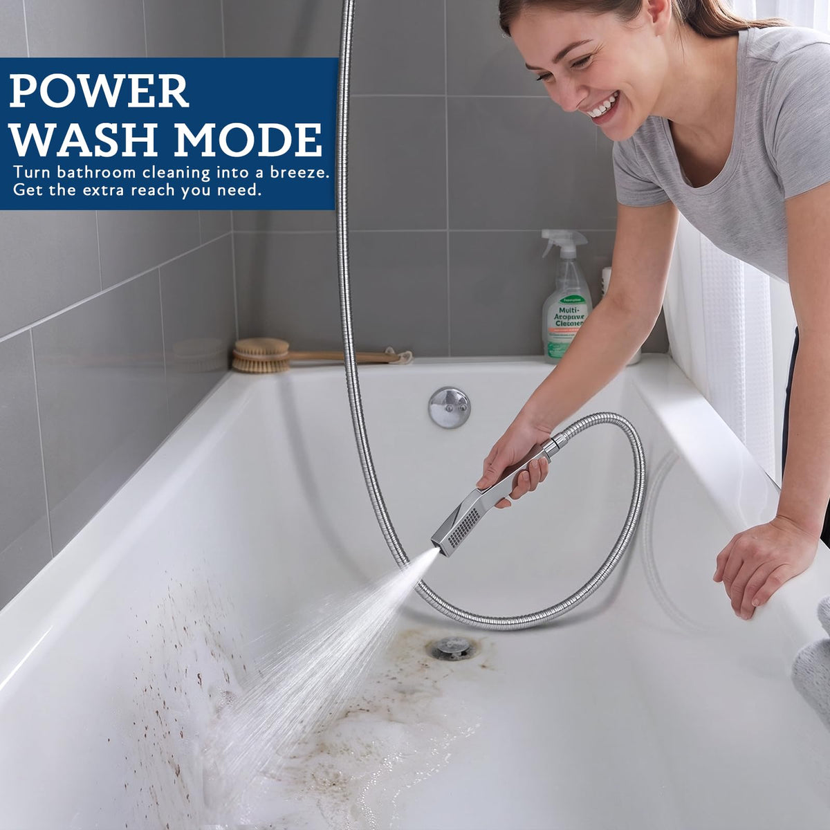 G-Promise Inch All Metal Rain Shower Head with Handheld