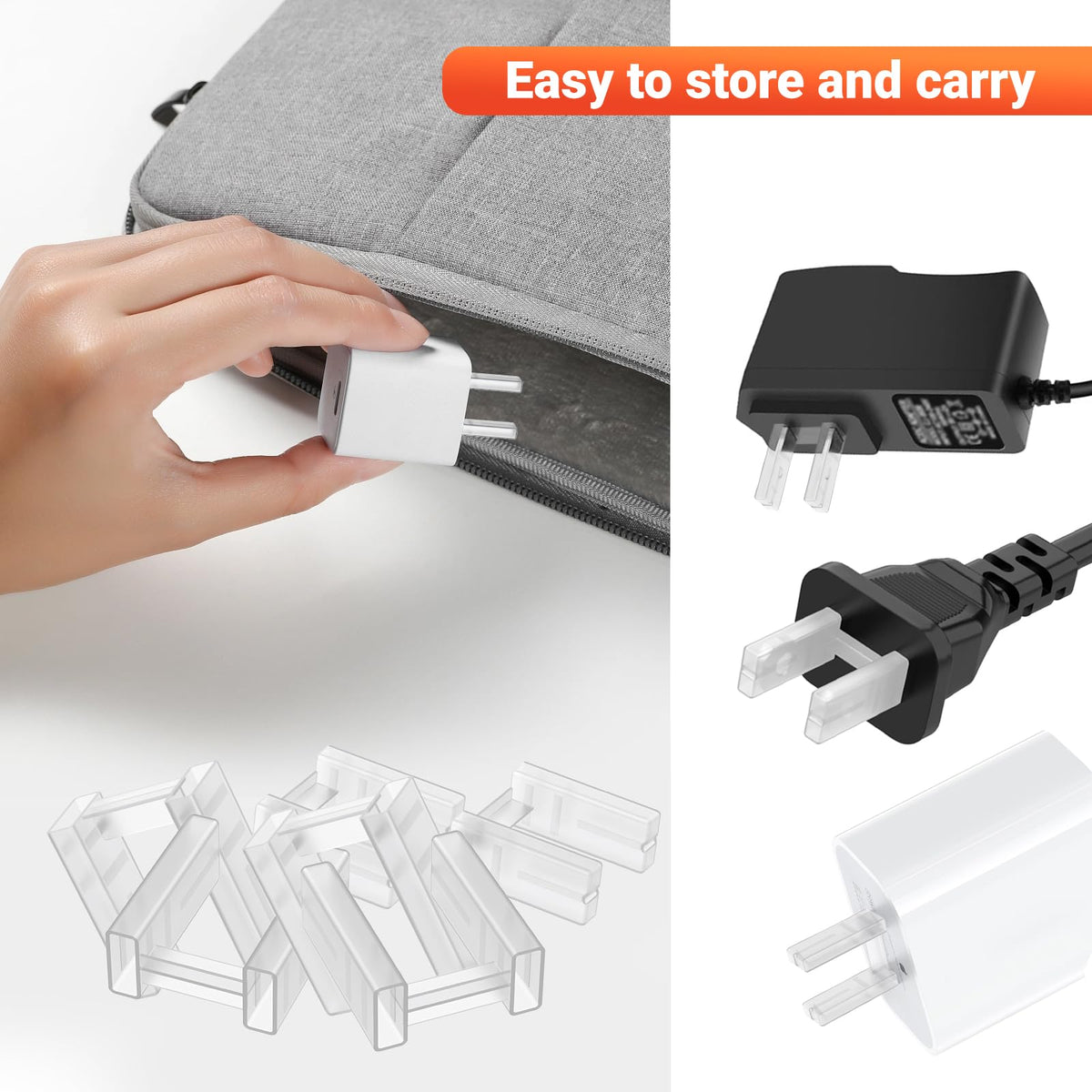 10Pcs Phone Charger Plug Cover 2 Pin Power Plug Power Inlet Cover,Outlet Baby Proof Cover (additional view 2)