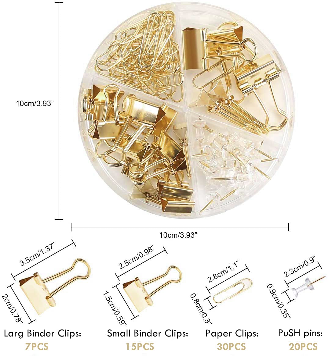 Creechwa Paper Binder and Clips - Gold / 216 / 3 Pack view 2