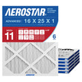 Aerostar Air Filter 16x25x1 MERV 11 AC Filter, HVAC, Furnace Filter, – 6 Pack