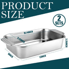 Funnymoom 2 Pcs Stainless Steel Cake Pan with Handle - 13" X 9" X 3.35" view 2