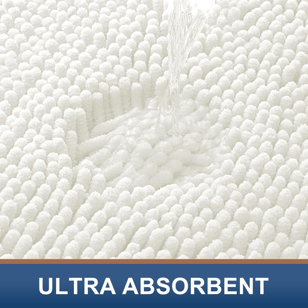 Smiry Bathroom Rugs 44X32, Luxury Chenille Extra Soft Absorbent Bath Mat (YSDD002) (Pack of 2)