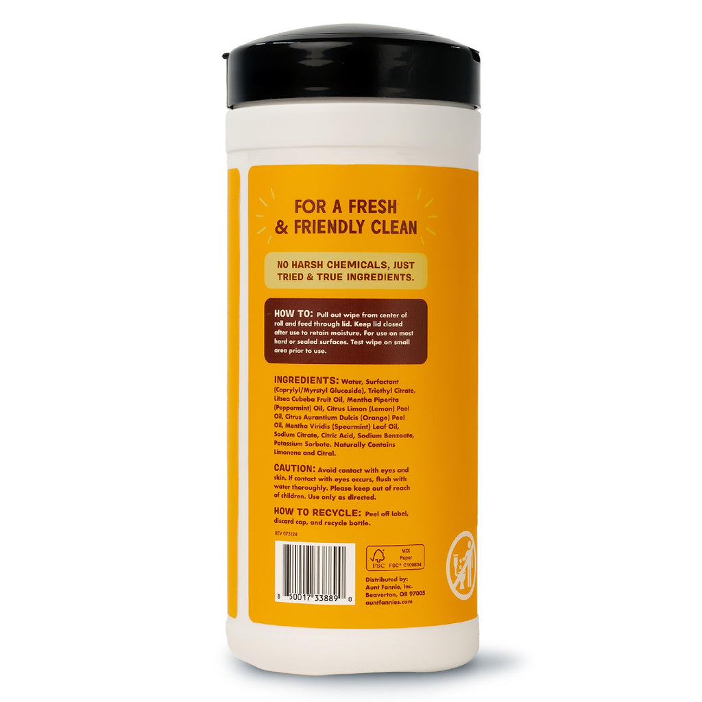 Aunt Fannie's Wood Surface Cleaning Wipes, Lemon, 35 Count, Pack of 1 (additional view 6)