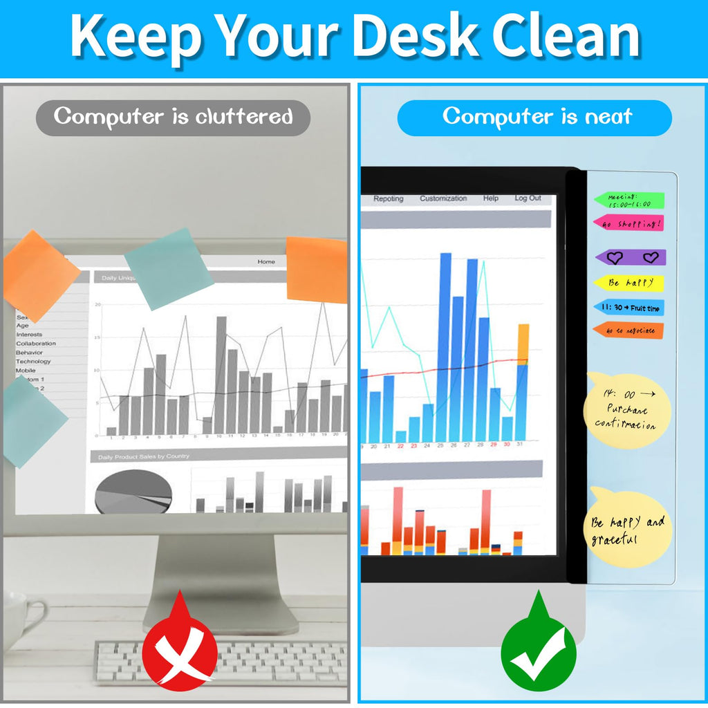 Office Desk Accessories,4PCS Monitor Memo Board, Computer Note Holder (additional view 4)