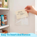 WYOMER Clear Self-Adhesive Business Card Pockets and Top Open Library Card Pockets - 48 / 4" x 6" view 5
