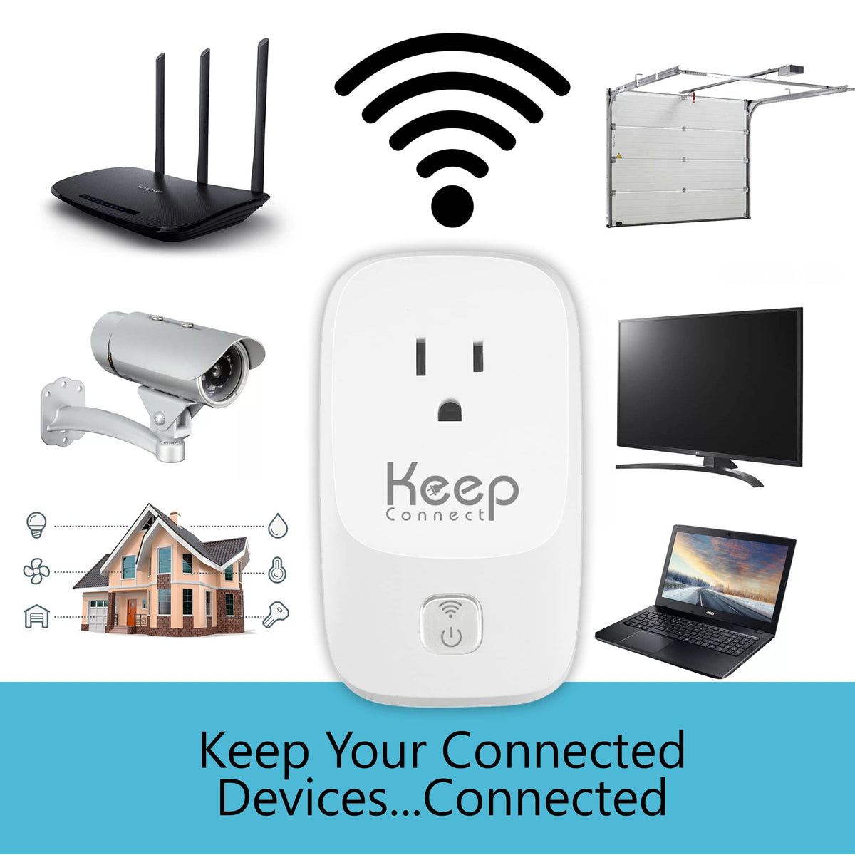 Keep Connect MAX Router Rebooter, Wi-Fi Reset Device, Monitors Connectivity and Resets When Required. No App Necessary.