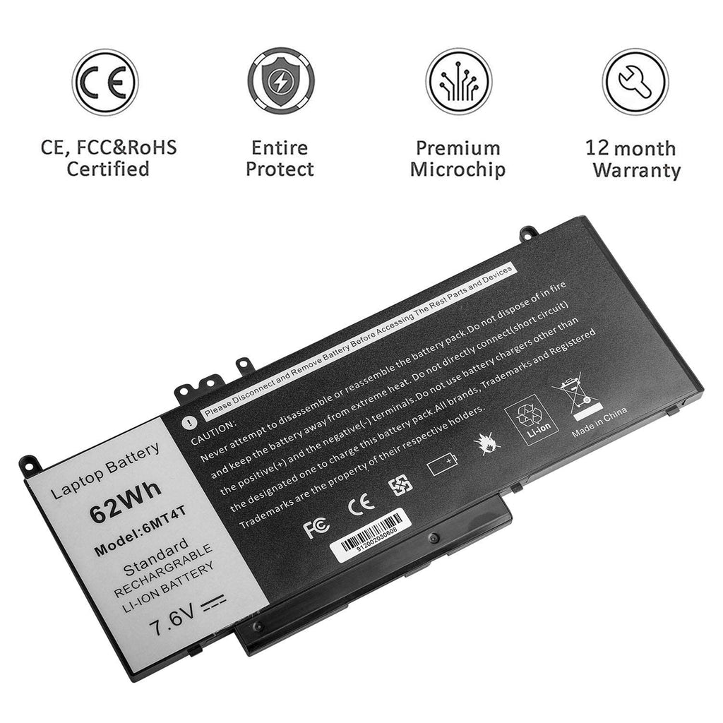 TREE.NB Laptop Battery Replacement - 9.09x3.93x0.24inch 6MT4T view 1