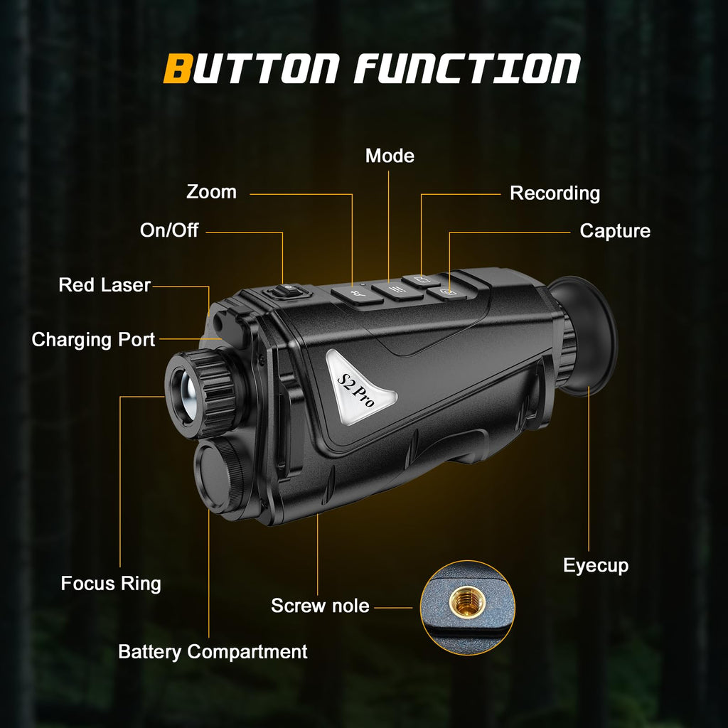 VteePck Thermal Imaging Monocular for Hunting with 12μm Sensor & 1000m Detection, AI 320 (additional view 1)