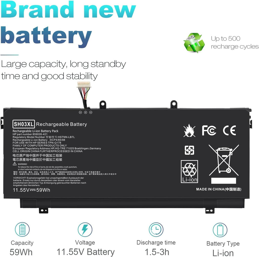 TREE.NB Laptop Battery Replacement - 10.43x4.33x0.15inch SH03XL view 5
