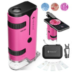 100x-250x Mini Pocket Microscope for Kids Adults - Pink