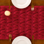 Red Heart Valentine's Day Romantic Plush Faux Fur Jacquard Table Runner (additional view 3)
