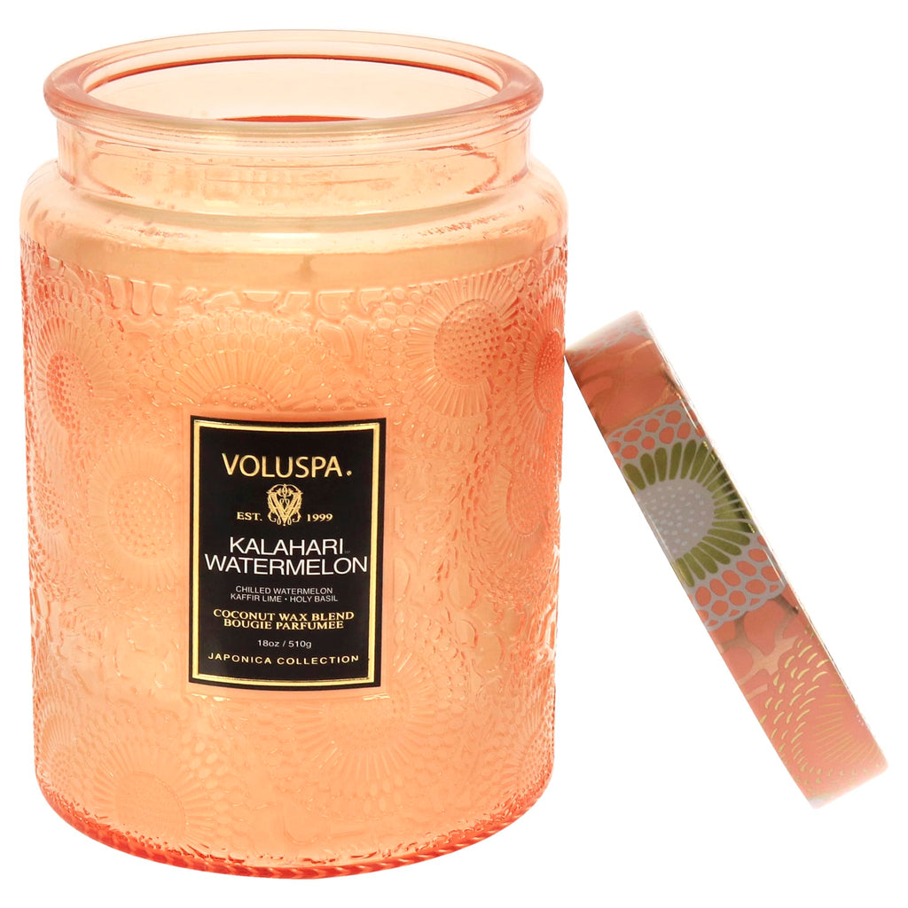 Voluspa Large Scented Candle Jar 18 Oz, 100 Hr Burn - 13 - Kalahari Watermelon view 3