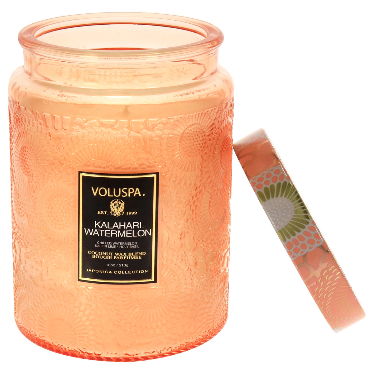 Voluspa Large Scented Candle Jar 18 Oz, 100 Hr Burn - 13 - Kalahari Watermelon view 3