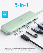 Anker USB C Hub, 5-in-1 USBC to HDMI Splitter with 4K Display