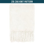 PAVILIA Knit Throw Blanket, Soft Knitted Farmhouse - White / 60 X 80 Inches - Twin view 2