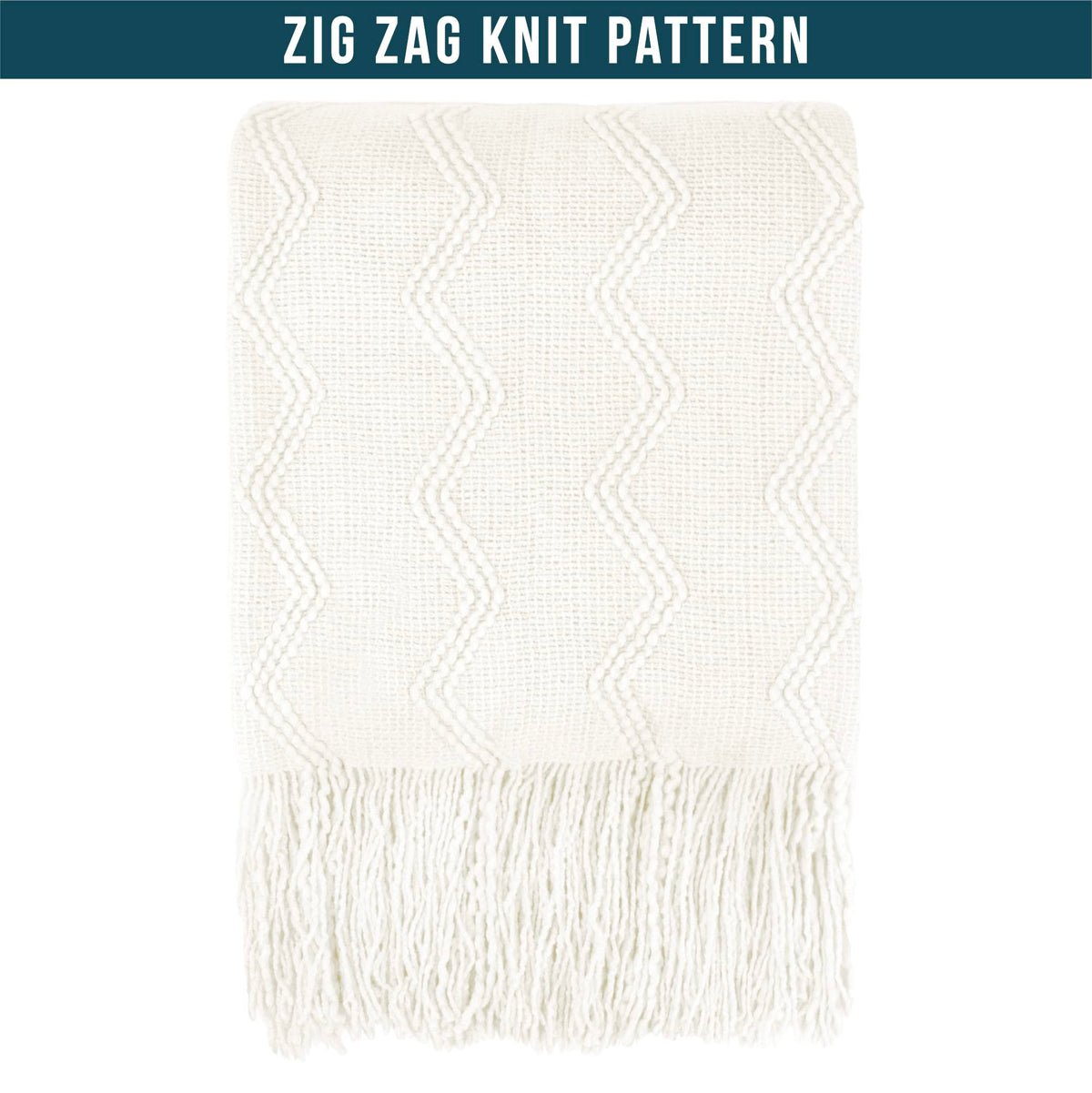 PAVILIA Knit Throw Blanket, Soft Knitted Farmhouse - White / 60 X 80 Inches - Twin view 2