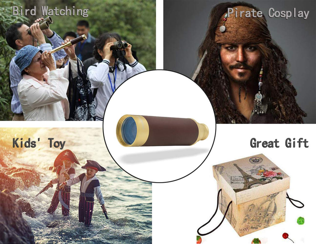 Laupha Retro Pirate Telescope 25x30 Spyglass Portable Collapsible Handheld Telescope Zoom (additional view 7)