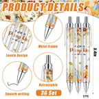 EYNDYN 145 Pieces Baby Shower Favors Ballpoint Pens and Keychains Gifts Bulk Retractable Pens Gender Reveal Cards Souvenirs - 36 / Pumpkin view 1