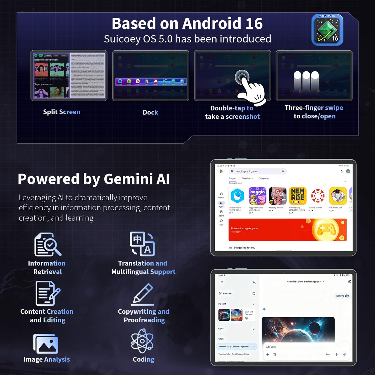 2026 Android 16 Tablet 10 inch